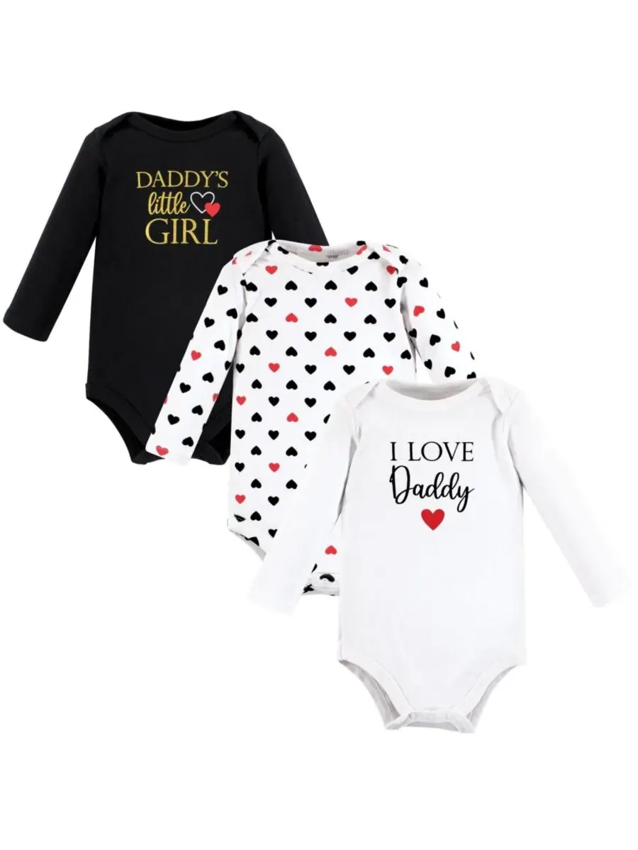 Комплект из 3 хлопковых боди с длинными рукавами Hudson Baby — изображение 1 из 5, красный черный