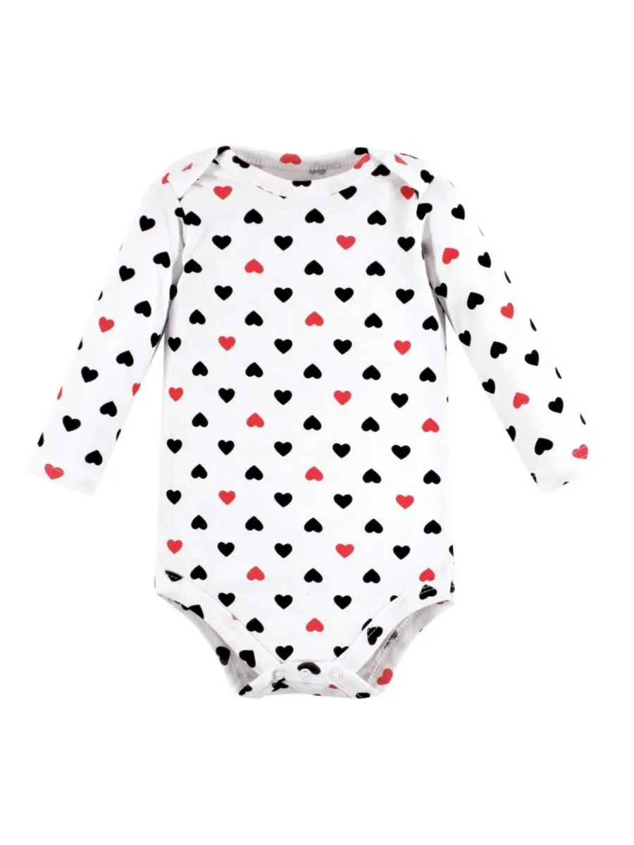 Комплект из 3 хлопковых боди с длинными рукавами Hudson Baby — изображение 4 из 5, красный черный