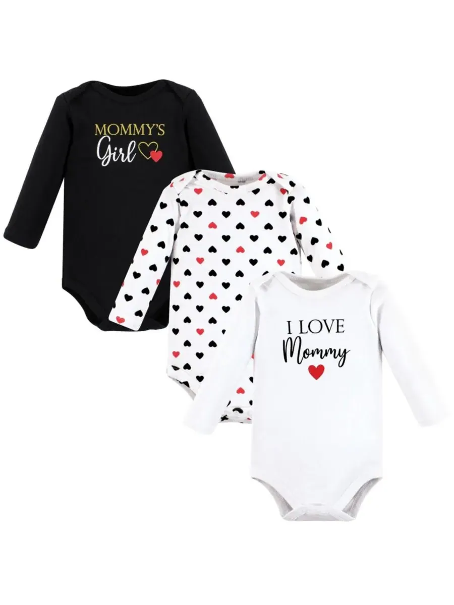 Комплект из 3 хлопковых боди с длинными рукавами Hudson Baby — изображение 1 из 5, красный черный