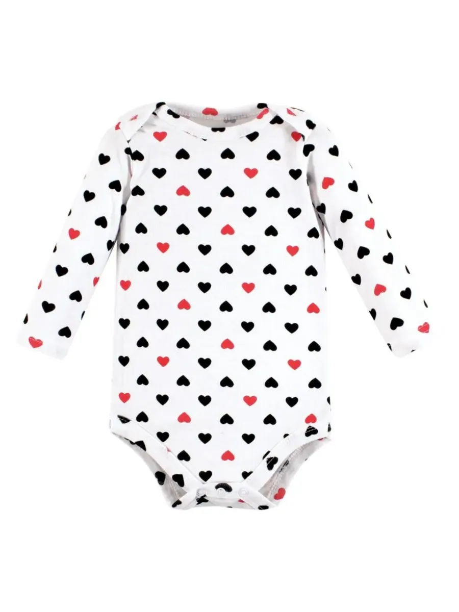 Комплект из 3 хлопковых боди с длинными рукавами Hudson Baby — изображение 3 из 5, красный черный