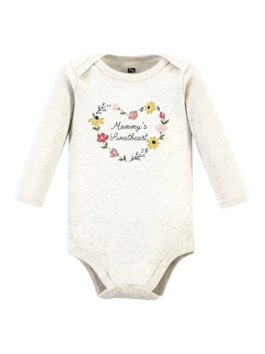 Комплект из 3 хлопковых боди с длинными рукавами Hudson Baby — изображение 3 из 5, цветочный