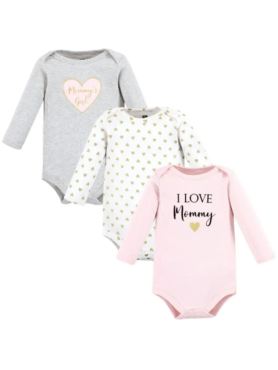 Комплект из 3 хлопковых боди с длинными рукавами Hudson Baby, Girl Mommy 3-Pack — изображение 1 из 4
