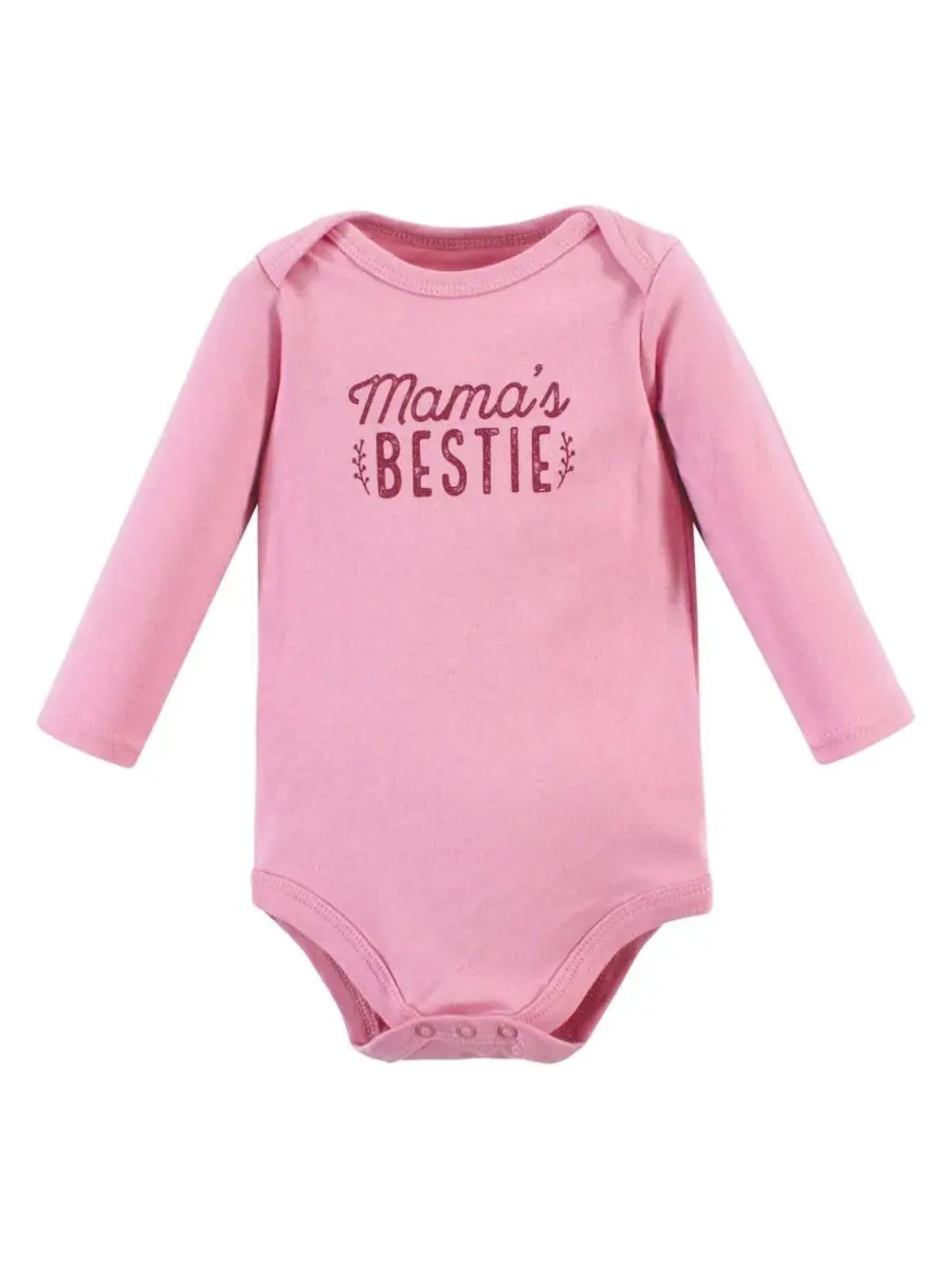 Комплект из 3 хлопковых боди с длинными рукавами Hudson Baby, Little Love Flowers 3-Pack — изображение 3 из 5