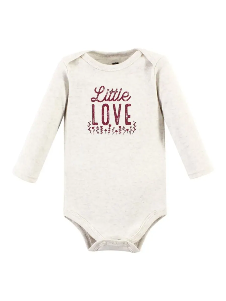 Комплект из 3 хлопковых боди с длинными рукавами Hudson Baby, Little Love Flowers 3-Pack — изображение 5 из 5