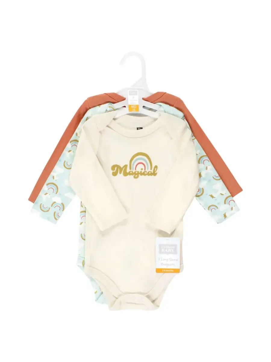 Комплект из 3 хлопковых боди с длинными рукавами Hudson Baby, Magical Rainbow 3-Pack — изображение 5 из 5