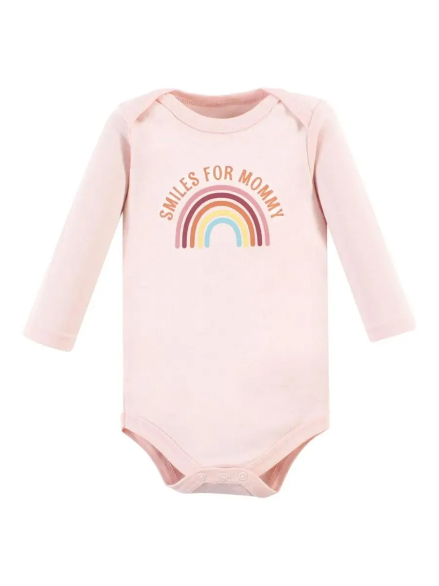 Комплект из 3 хлопковых боди с длинными рукавами Hudson Baby, Sunshine Rainbows 3-Pack — изображение 5 из 5