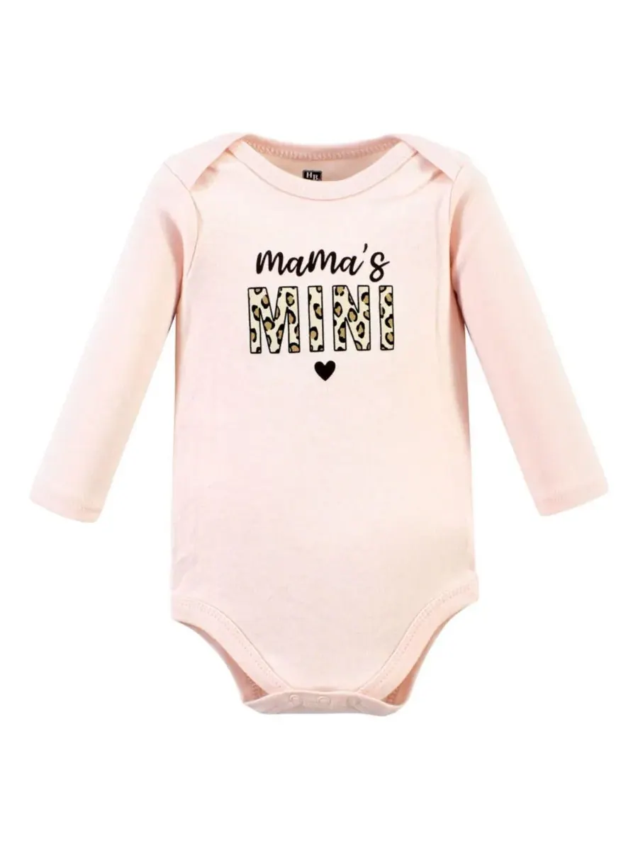 Комплект из 3 хлопковых боди с длинными рукавами Hudson Baby, леопард hearts 3 pack — изображение 2 из 5