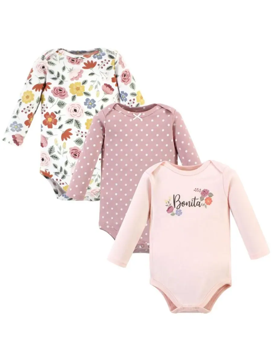 Комплект из 3 хлопковых боди с длинными рукавами Hudson Baby, Bonita 3 Pack — изображение 1 из 5