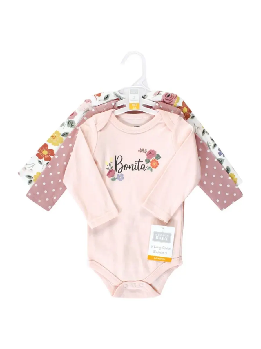 Комплект из 3 хлопковых боди с длинными рукавами Hudson Baby, Bonita 3 Pack — изображение 3 из 5