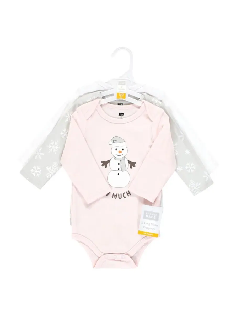 Комплект из 3 хлопковых боди с длинными рукавами Hudson Baby, Snow Much Fun — изображение 5 из 5