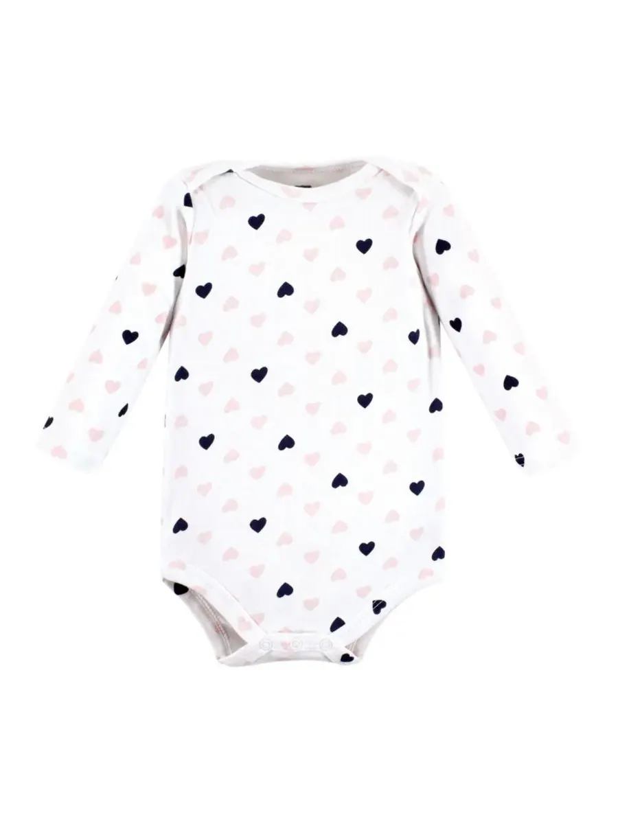 Комплект из 3 хлопковых боди с длинными рукавами Hudson Baby — изображение 5 из 5, розовый темно-синий