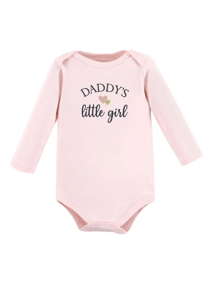 Комплект из 3 хлопковых боди с длинными рукавами Hudson Baby — изображение 3 из 5, розовый темно-синий
