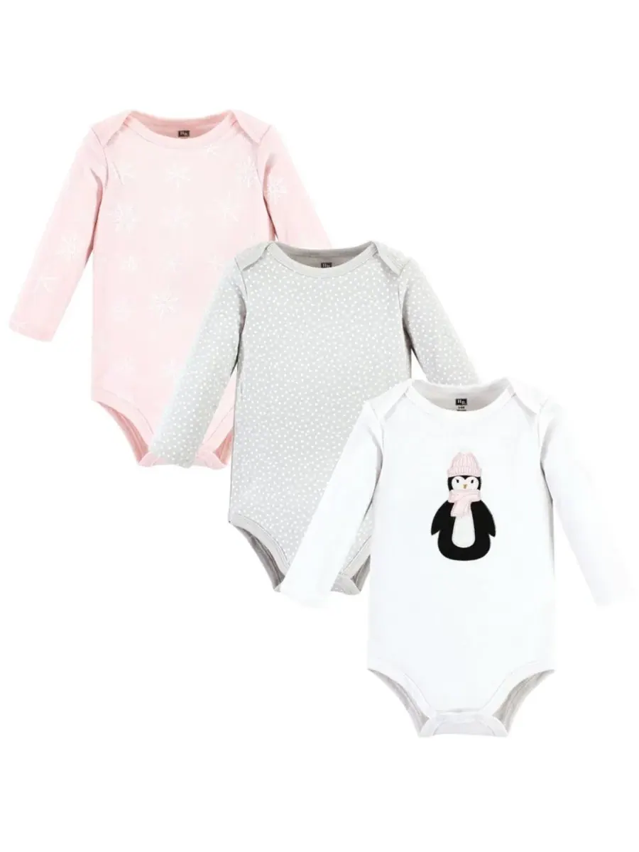 Комплект из 3 хлопковых боди с длинными рукавами Hudson Baby — изображение 1 из 5, розовый