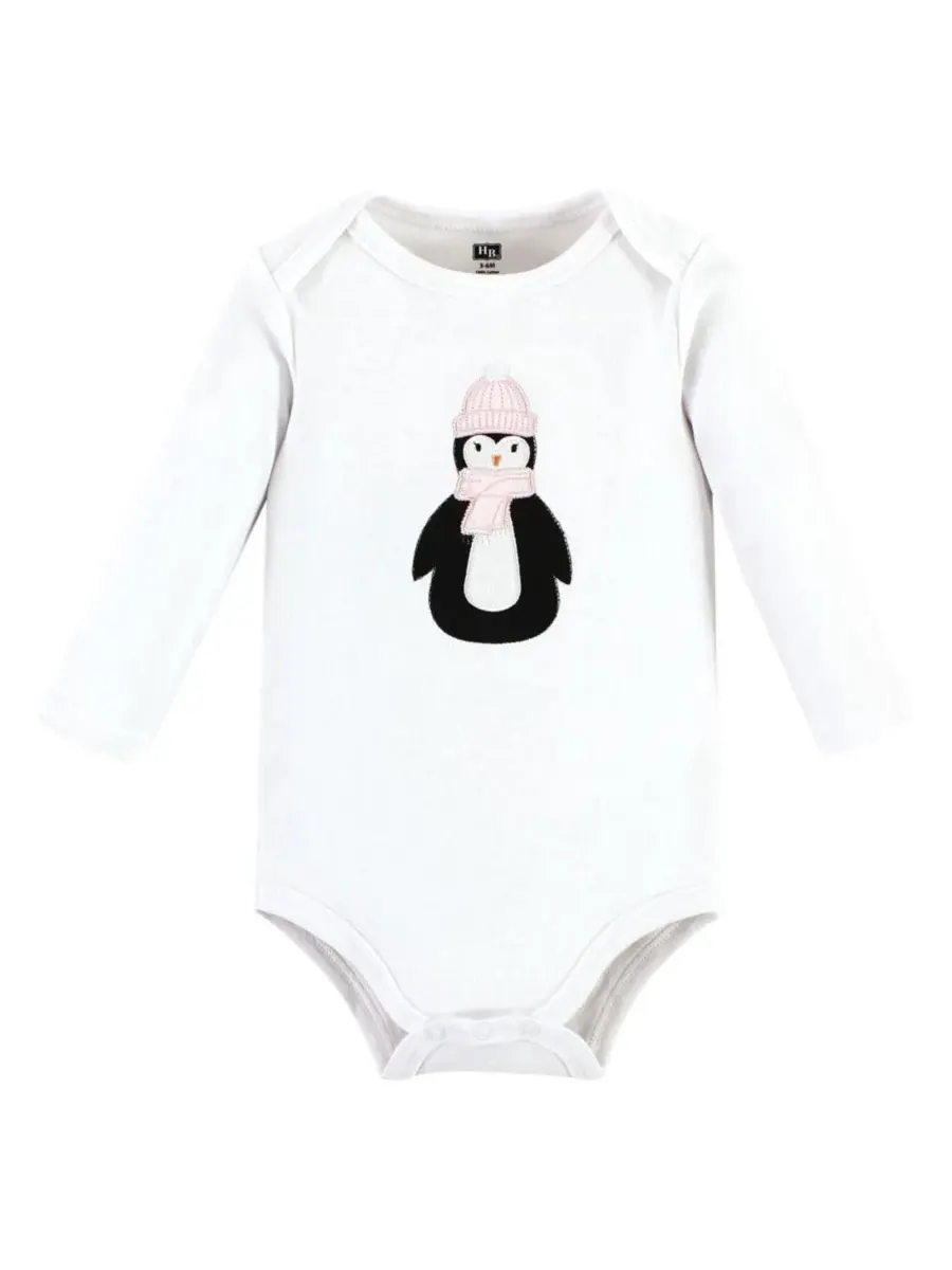 Комплект из 3 хлопковых боди с длинными рукавами Hudson Baby — изображение 2 из 5, розовый