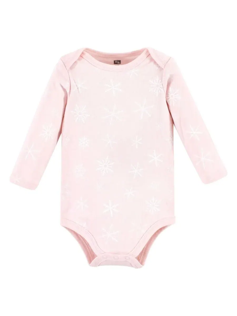 Комплект из 3 хлопковых боди с длинными рукавами Hudson Baby — изображение 3 из 5, розовый