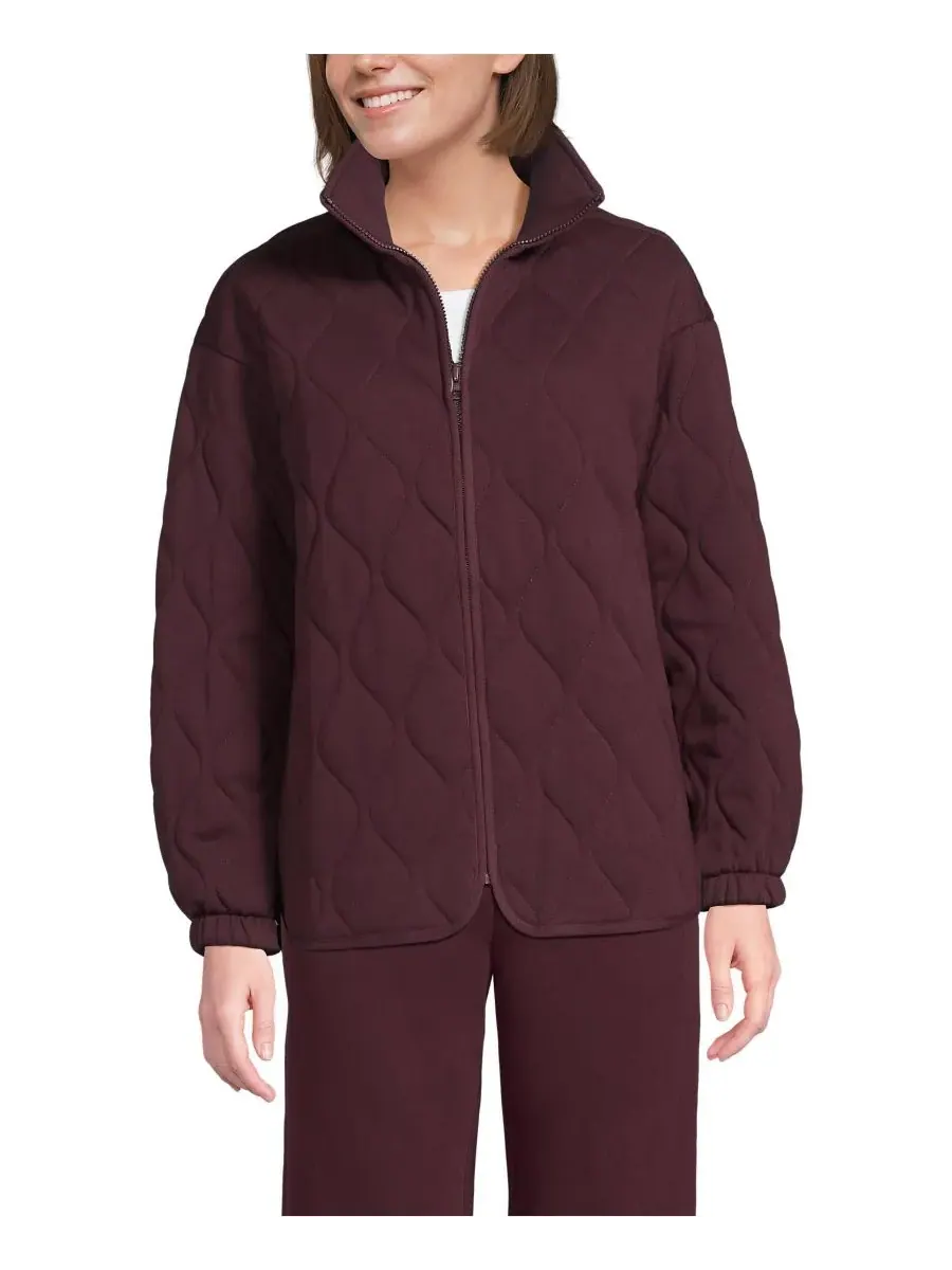 Женская стеганая куртка RainDefense Serious Sweats на молнии Lands' End