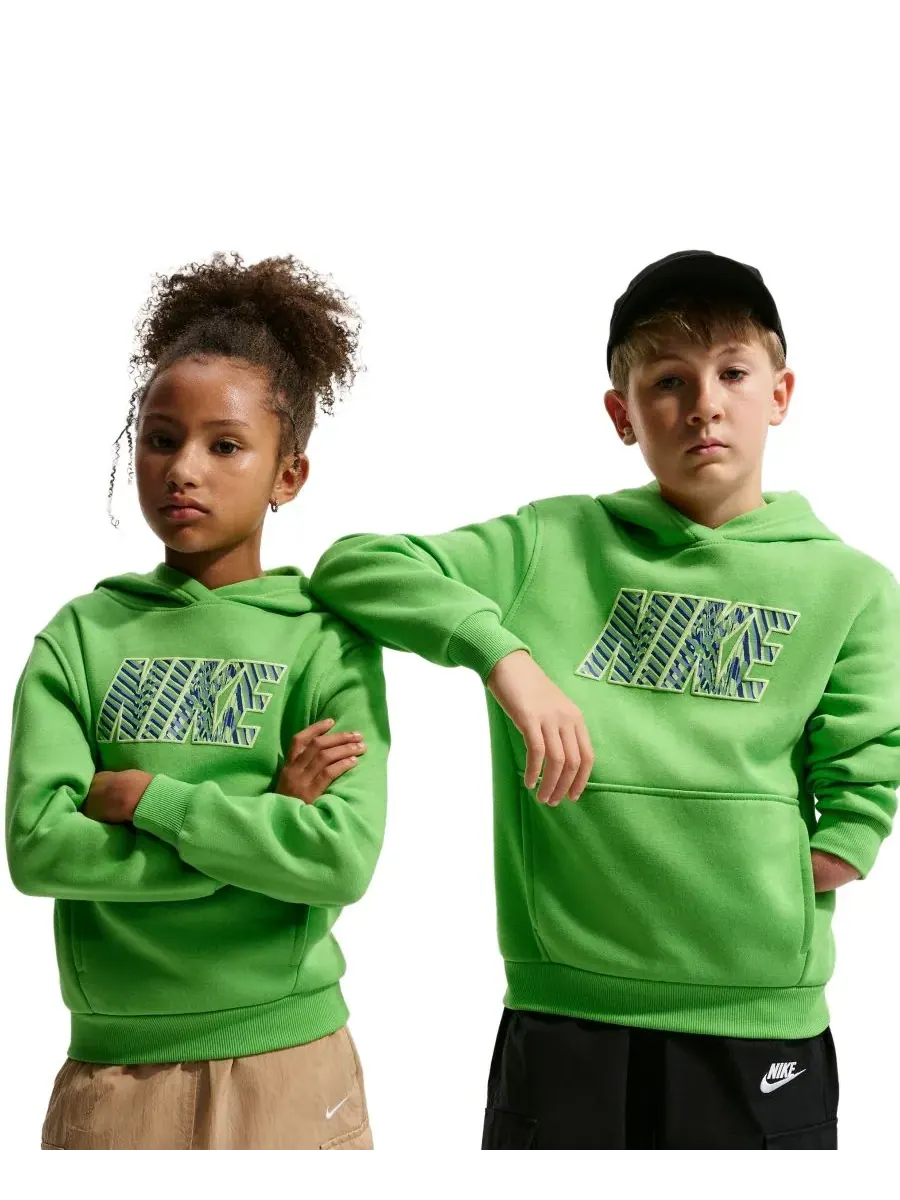 Детская флисовая толстовка с капюшоном Sportswear Club для мальчиков 4-20 лет Nike — изображение 1 из 4, зеленый