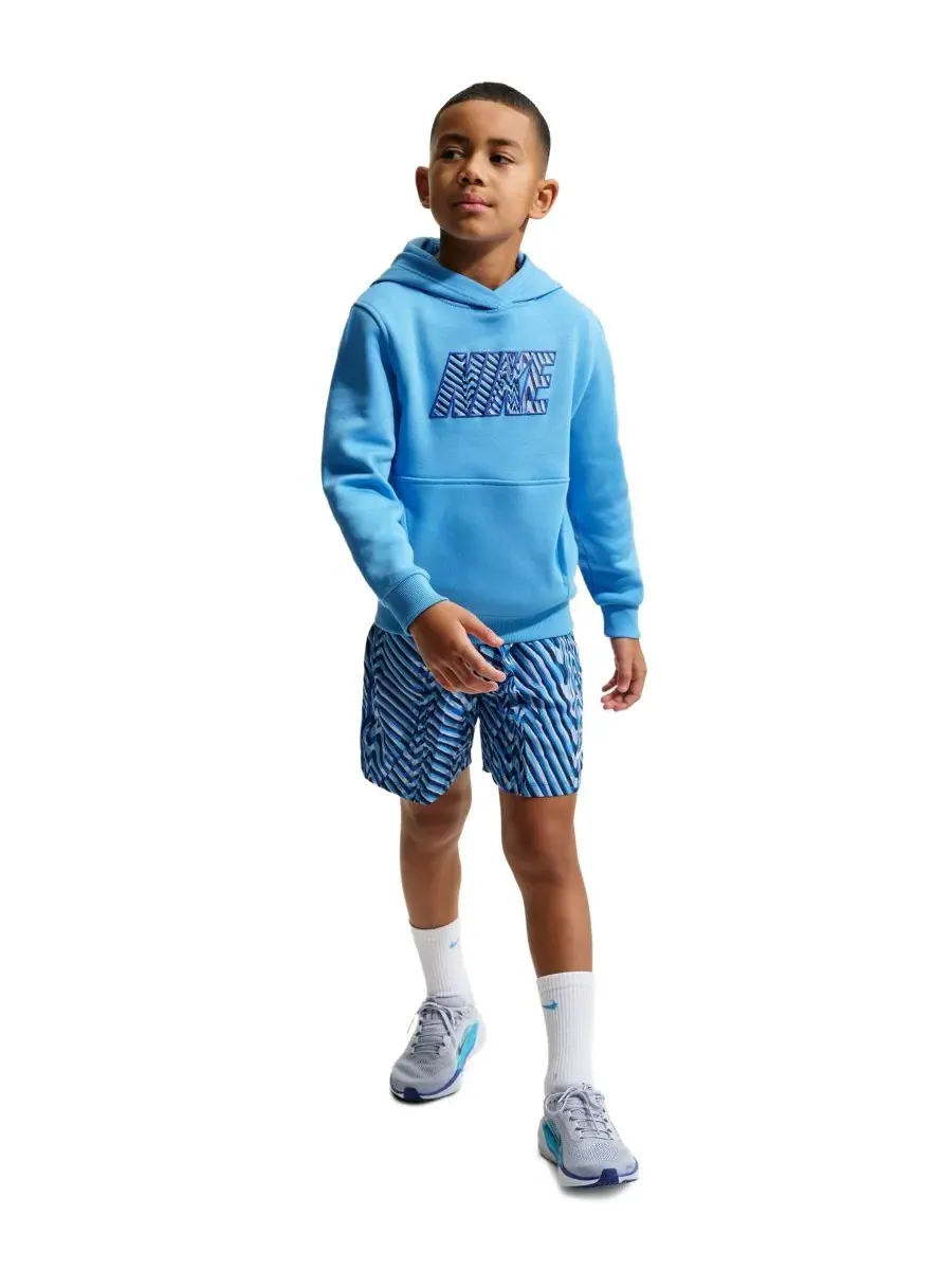 Детская флисовая толстовка с капюшоном Sportswear Club для мальчиков 4-20 лет Nike — изображение 2 из 4, синий