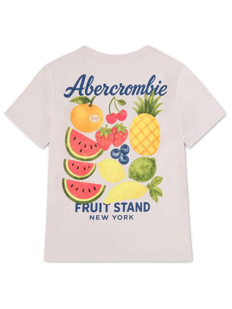 Детская футболка оверсайз с круглым вырезом Abercrombie Kids — изображение 2 из 3, розовый
