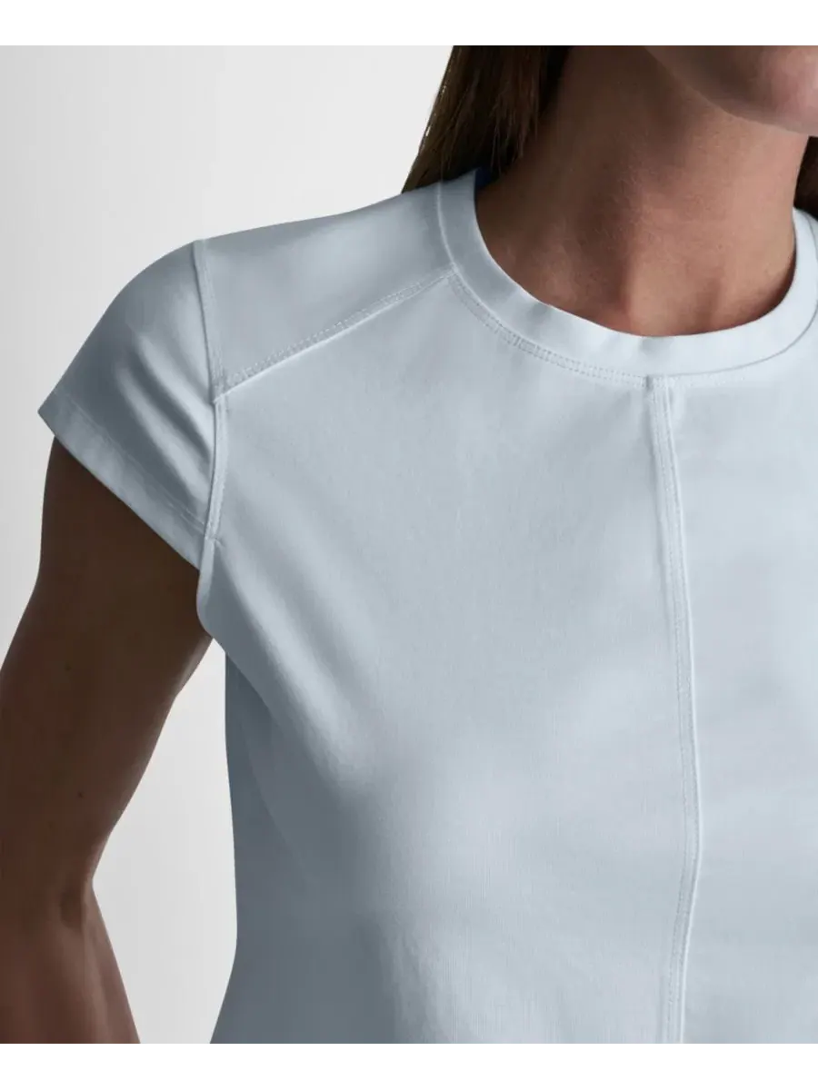 Женская трикотажная блузка City Ponte с короткими рукавами Dkny — изображение 4 из 7, светлый синий