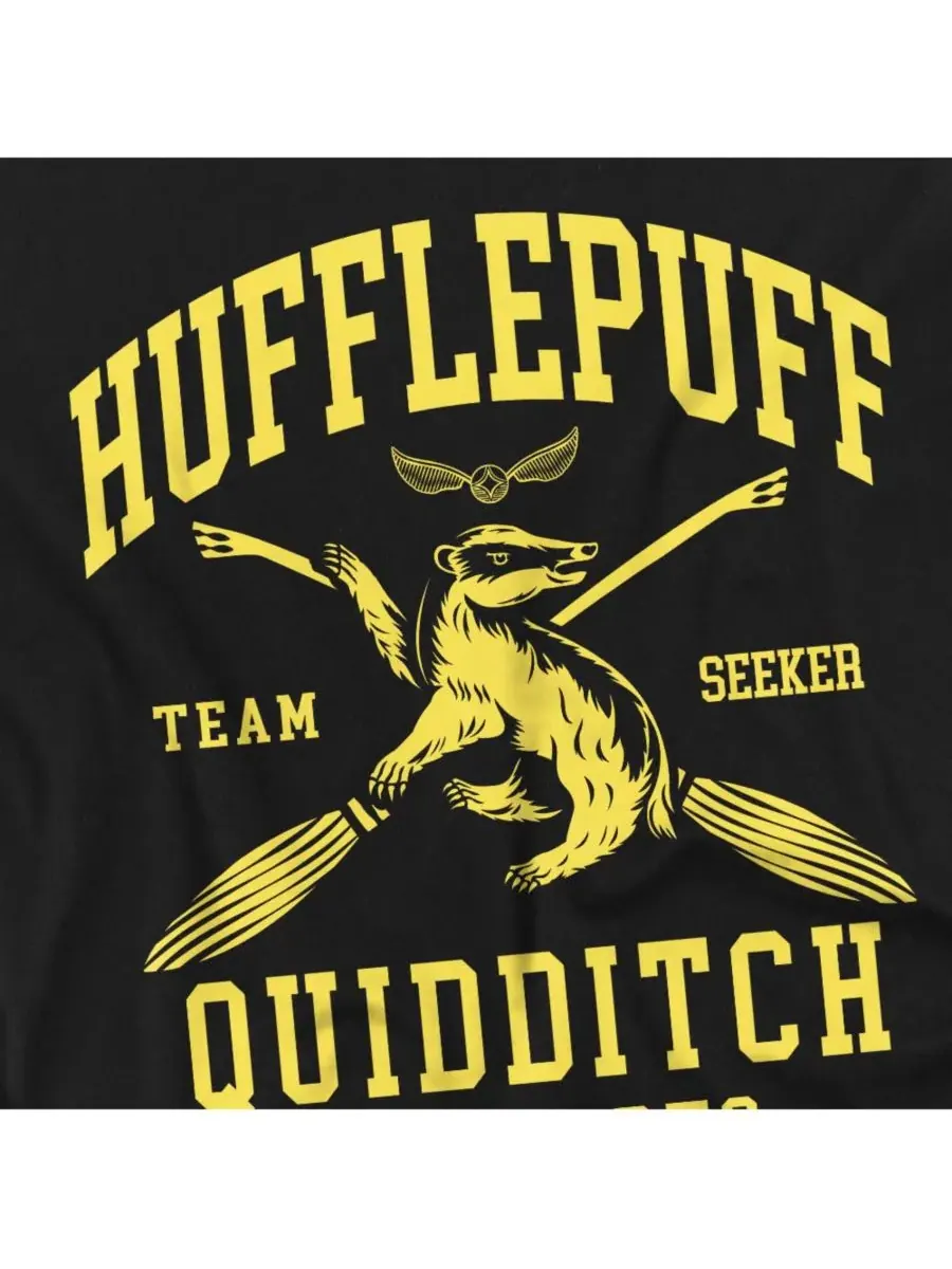 Футболка с изображением арки квиддича Хаффлпафф больших размеров Harry Potter — изображение 2 из 3, черный