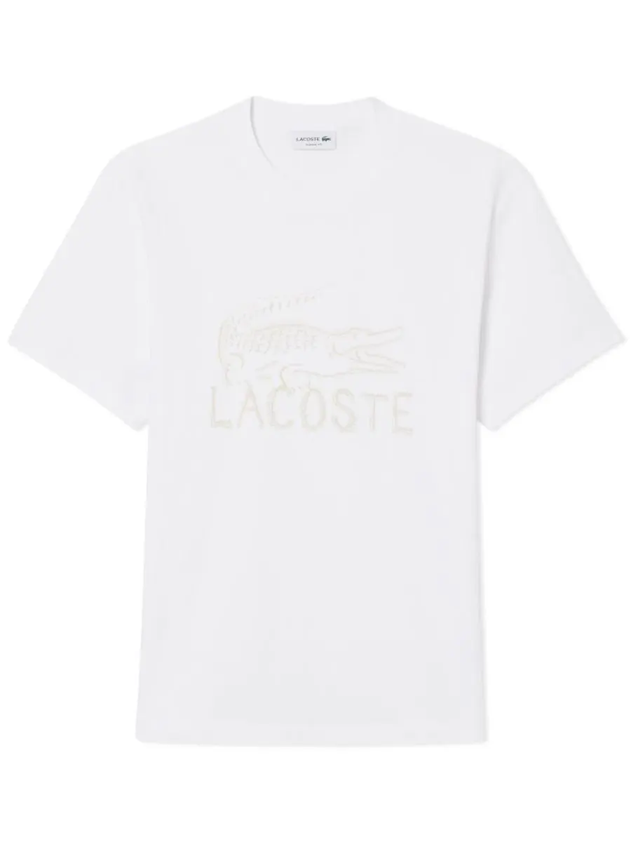 Футболка мужская Lacoste с коротким рукавом и графическим принтом — изображение 5 из 7, белый