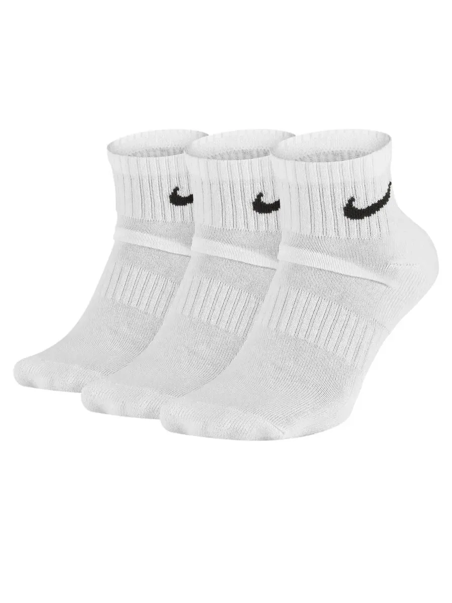 Мужские носки длиной до щиколотки (3 шт.) Nike — изображение 1 из 2, белый/черный
