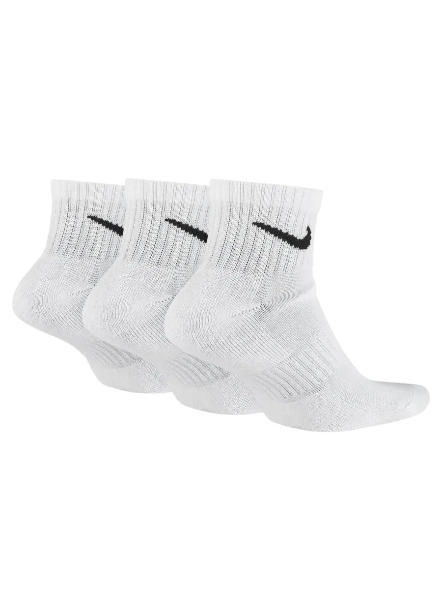 Мужские носки длиной до щиколотки (3 шт.) Nike — изображение 2 из 2, белый/черный