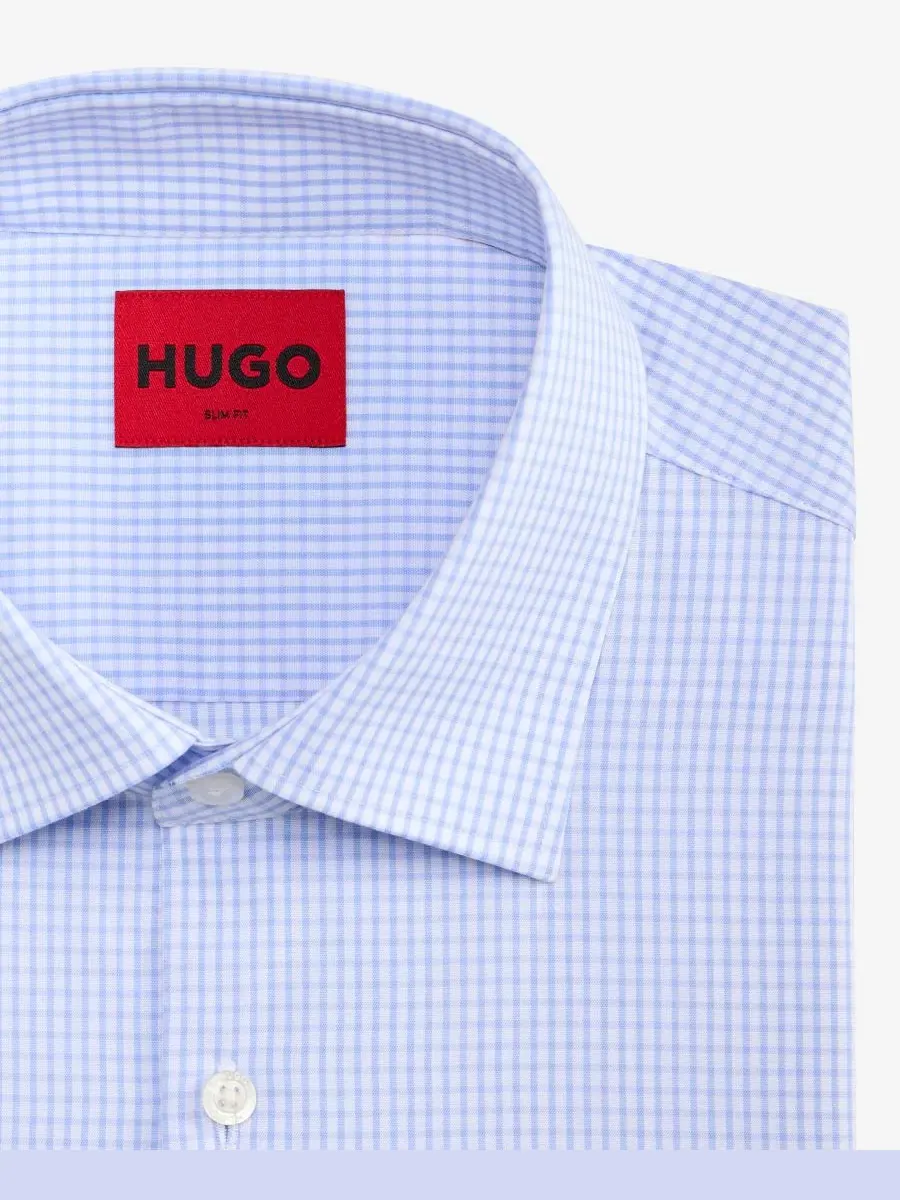Рубашка с длинным рукавом Kenno Slim-Fit Hugo Boss — изображение 5 из 6, светлый/синий