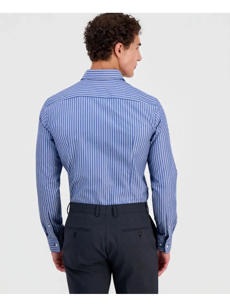 Длинный рукав, классический воротник, рубашка Kenno Slim-Fit Hugo Boss — изображение 2 из 6, синий