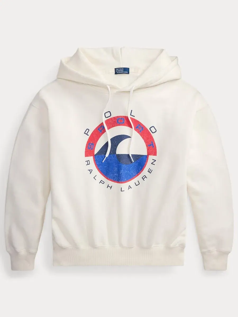 Женская толстовка с длинными рукавами и капюшоном на шнуровке Polo Ralph Lauren — изображение 2 из 5, белый