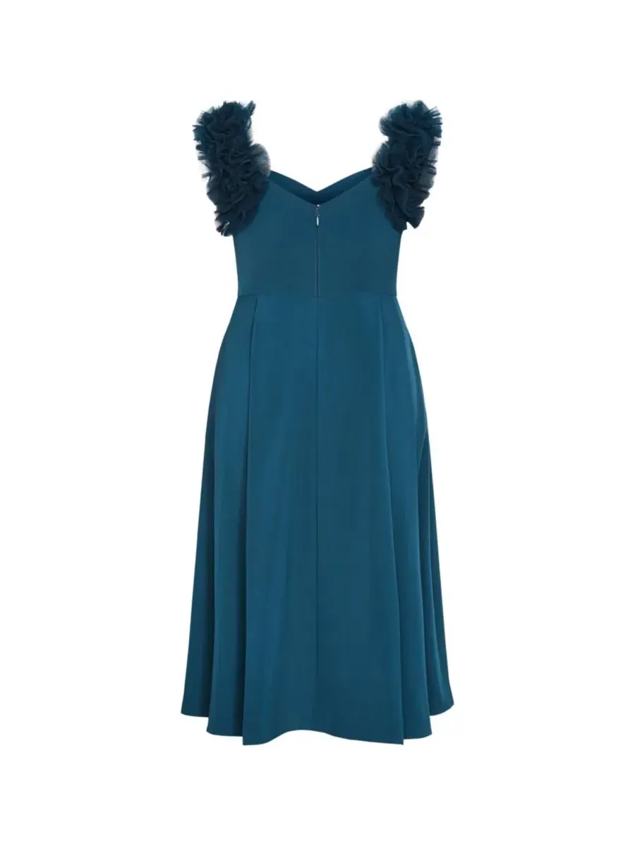 Женское миди-платье Roselyn с оборками и тюлем CITY CHIC, Peacock — изображение 4 из 4