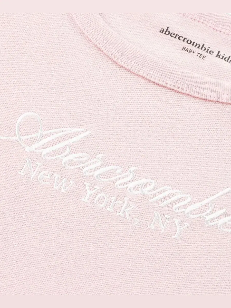 Футболка с круглым вырезом для девочек 5-16 лет Abercrombie Kids — изображение 3 из 3, розовый