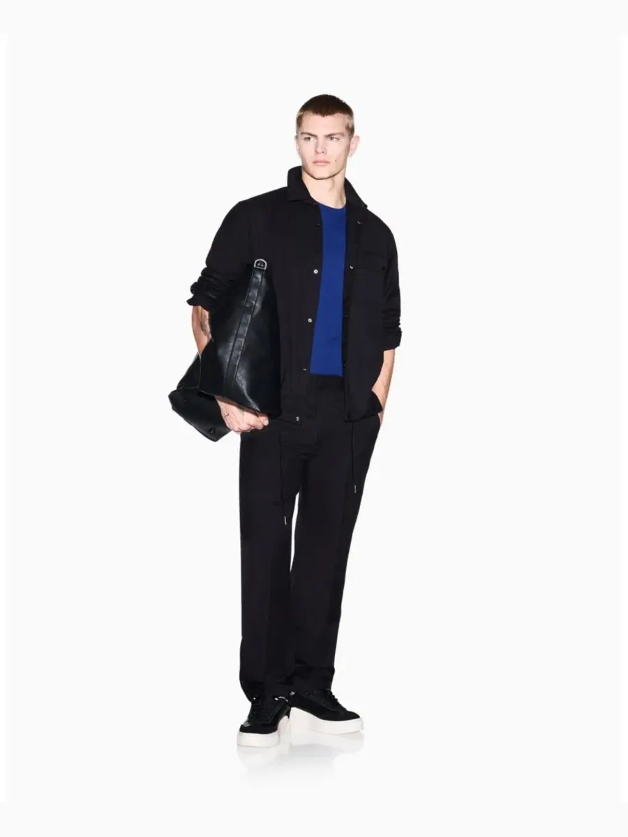 Мужская футболка с коротким рукавом и логотипом в виде круга в тон ткани A|X Armani Exchange — изображение 2 из 5, синий