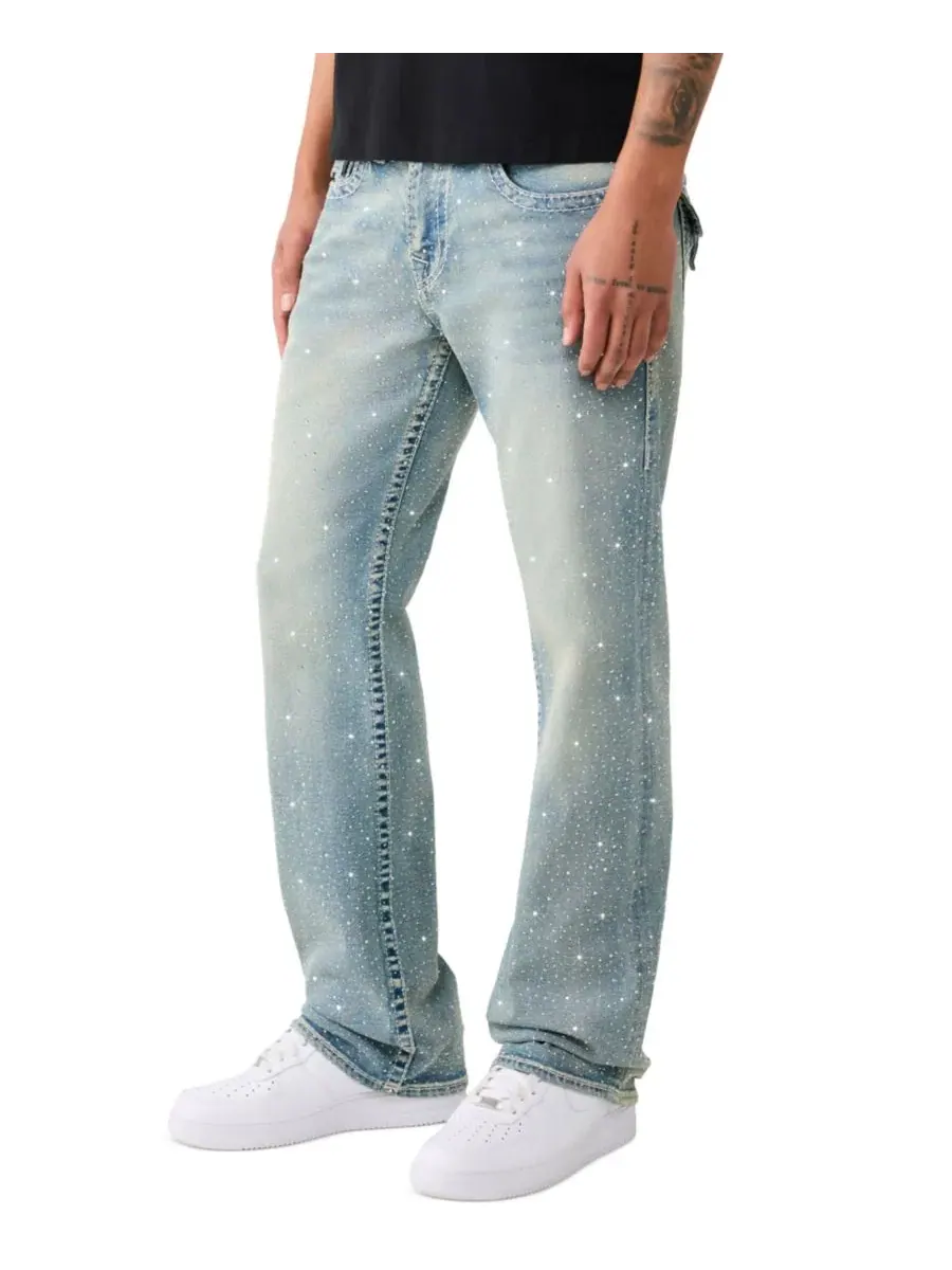 Джинсы Slim-Fit с кристаллами True Religion — изображение 2 из 3, золотистый светлый