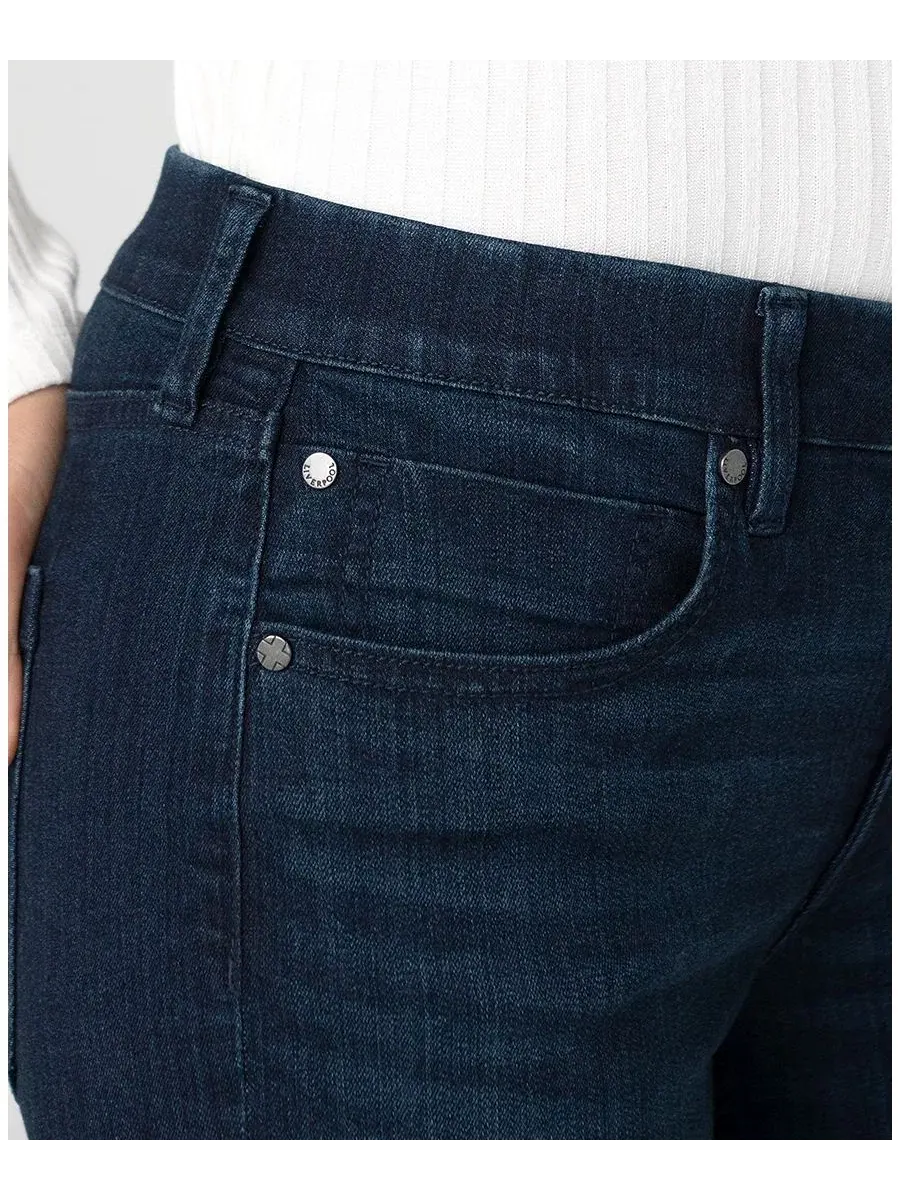 Джинсы прямого кроя с низкой посадкой и эластичным поясом Petite Low-Rise Comfort Waist — изображение 4 из 5, синий