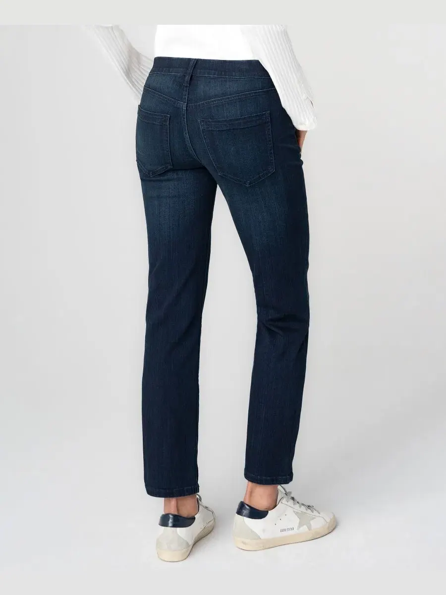 Джинсы прямого кроя с низкой посадкой и эластичным поясом Petite Low-Rise Comfort Waist — изображение 5 из 5, синий