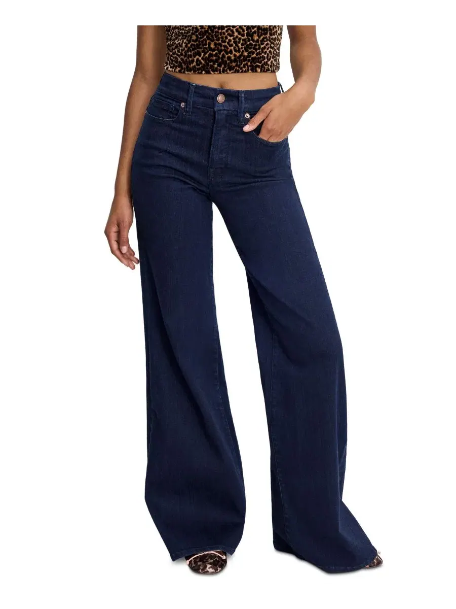 Джинсы Good American Petite High-Rise Wide-Leg Ankle — изображение 1 из 4, индиго