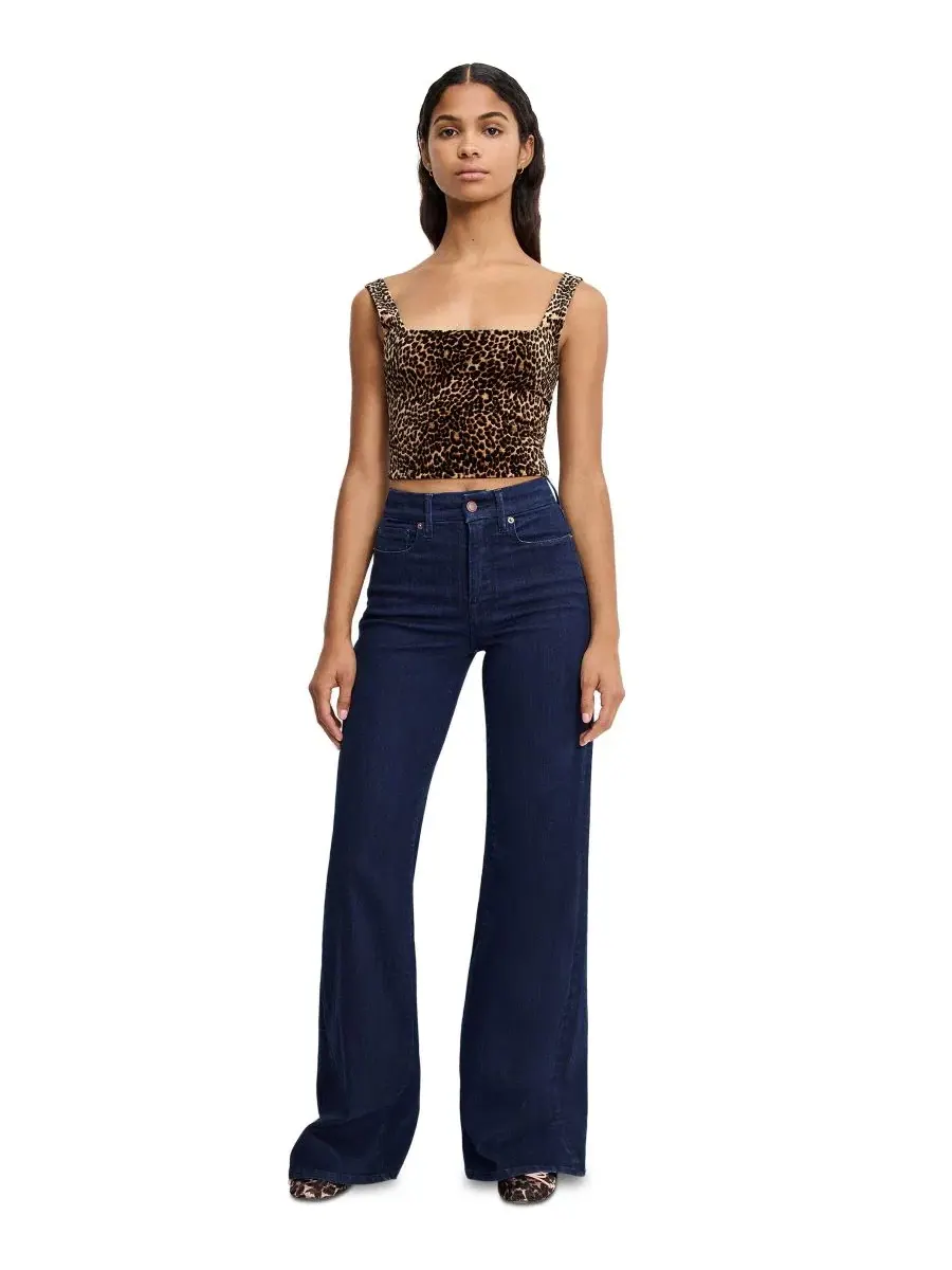 Джинсы Good American Petite High-Rise Wide-Leg Ankle — изображение 2 из 4, индиго
