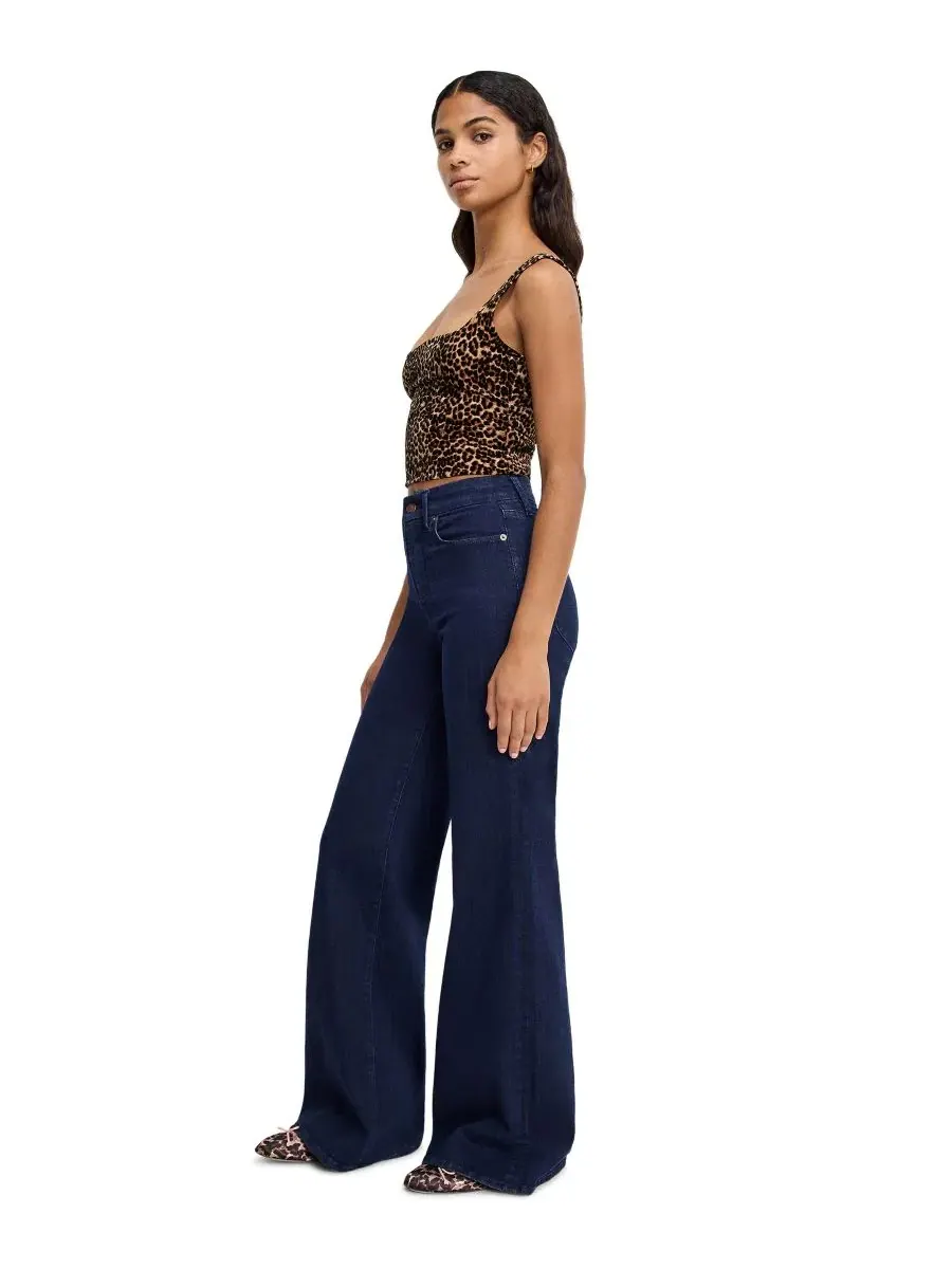 Джинсы Good American Petite High-Rise Wide-Leg Ankle — изображение 3 из 4, индиго
