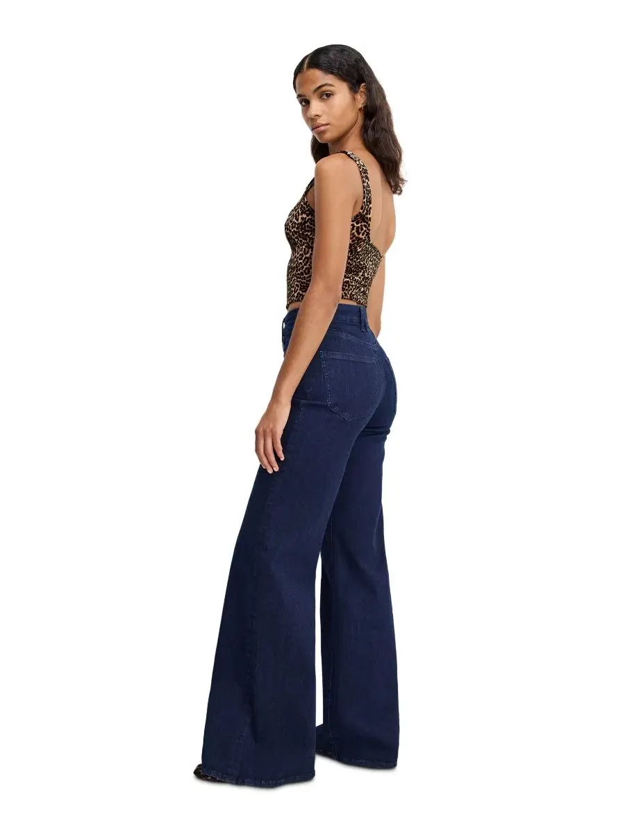 Джинсы Good American Petite High-Rise Wide-Leg Ankle — изображение 4 из 4, индиго