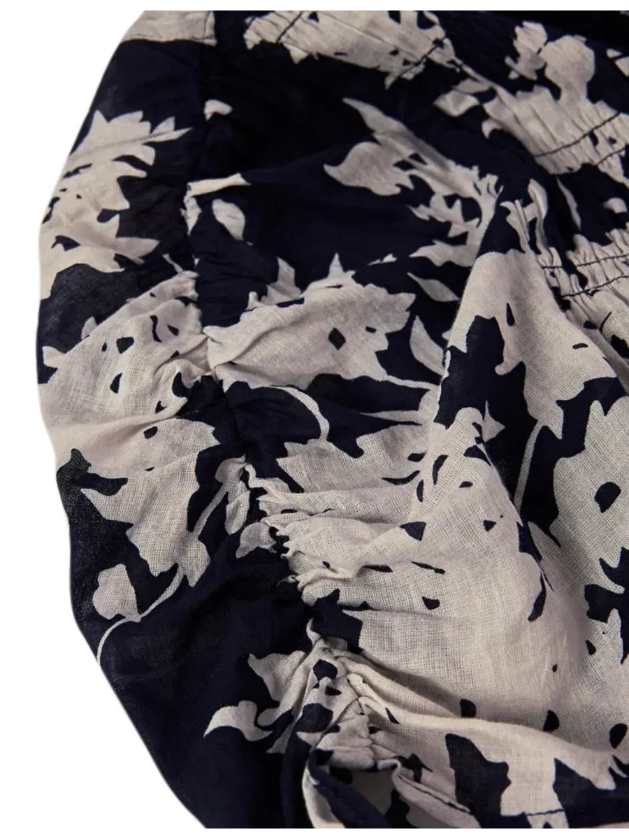 Платье миди с рюшами Shadow Floral Whistles — изображение 5 из 6, темно-синий/мульти