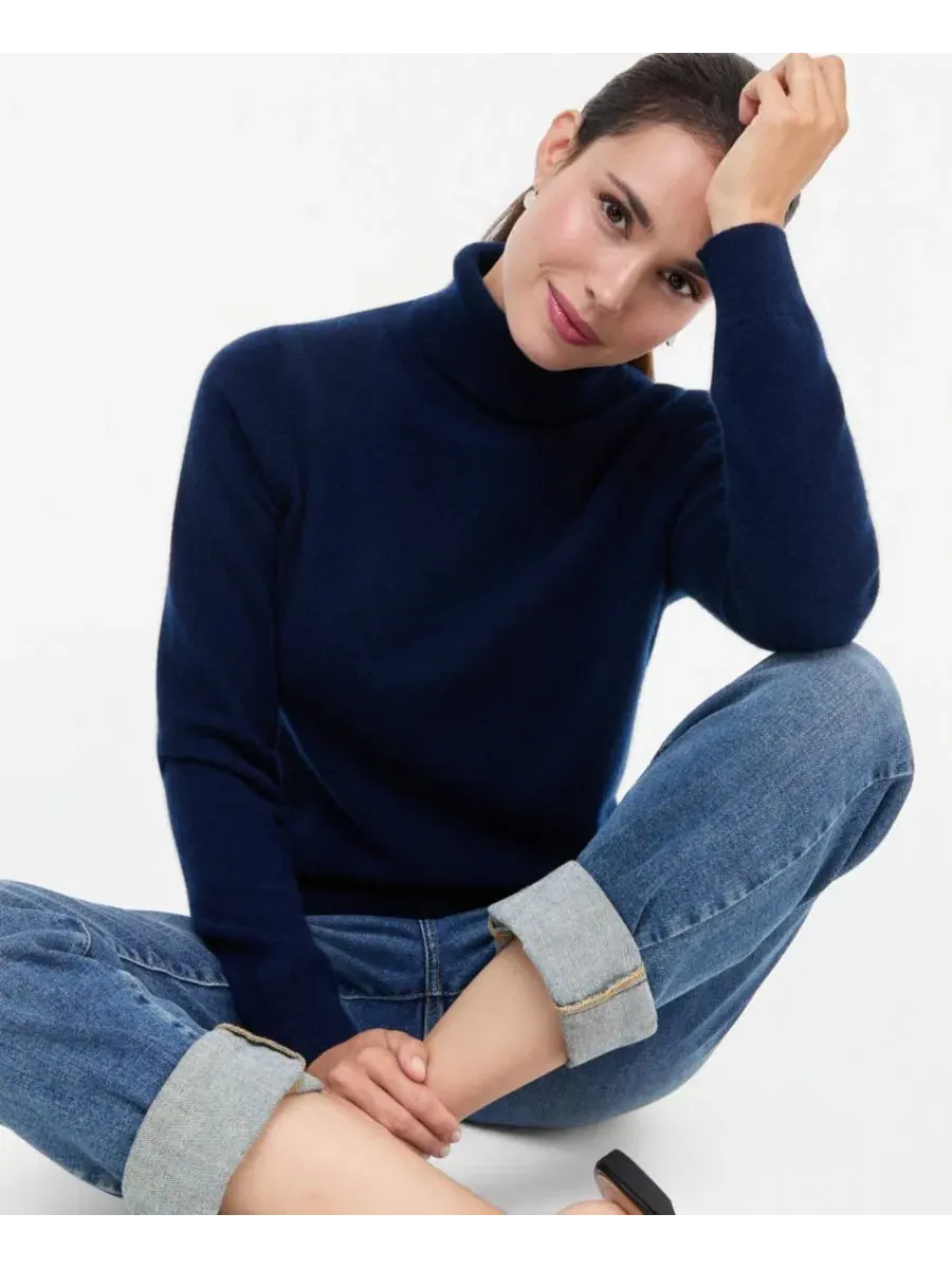 Женский свитер с воротником-стойкой из кашемира Petite Cashmere Turtleneck Sweater Charter Club