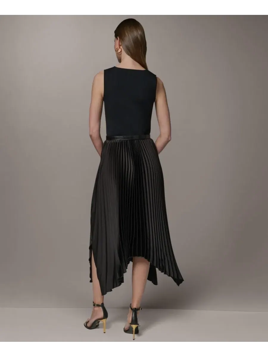 Платье с V-образным вырезом без рукавов Donna Karan New York — изображение 5 из 5, черный