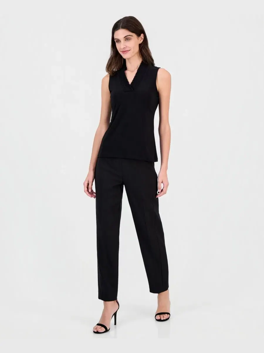 Топ без рукавов с V-образным вырезом Anne Klein — изображение 3 из 3, черный