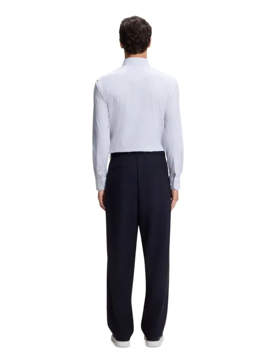 Рубашка с принтом Slim Fit Hugo Boss — изображение 11 из 13, синий