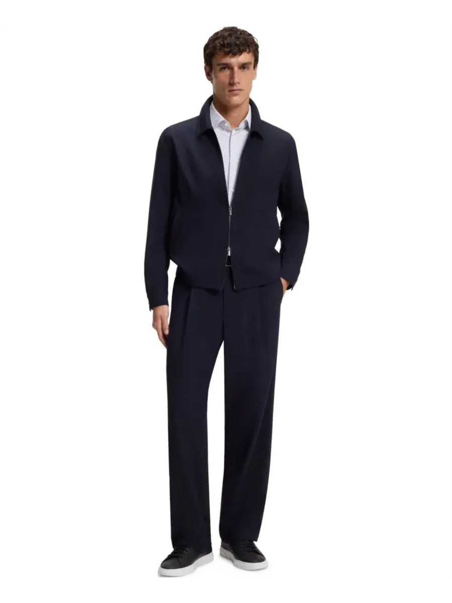 Рубашка с принтом Slim Fit Hugo Boss — изображение 12 из 13, синий