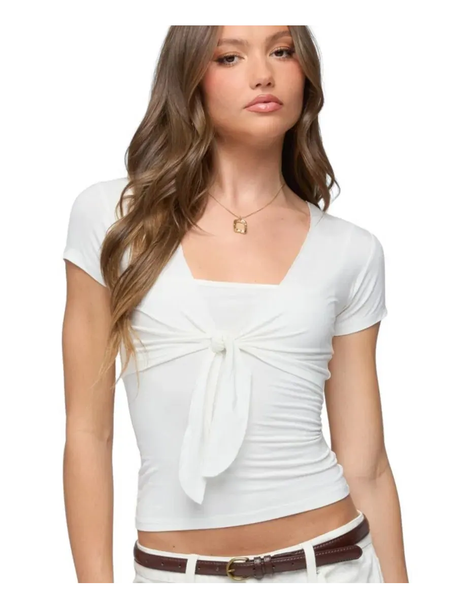 Топ с завязкой спереди Malka Two Piece Tie Front Top Edikted — изображение 1 из 5, белый