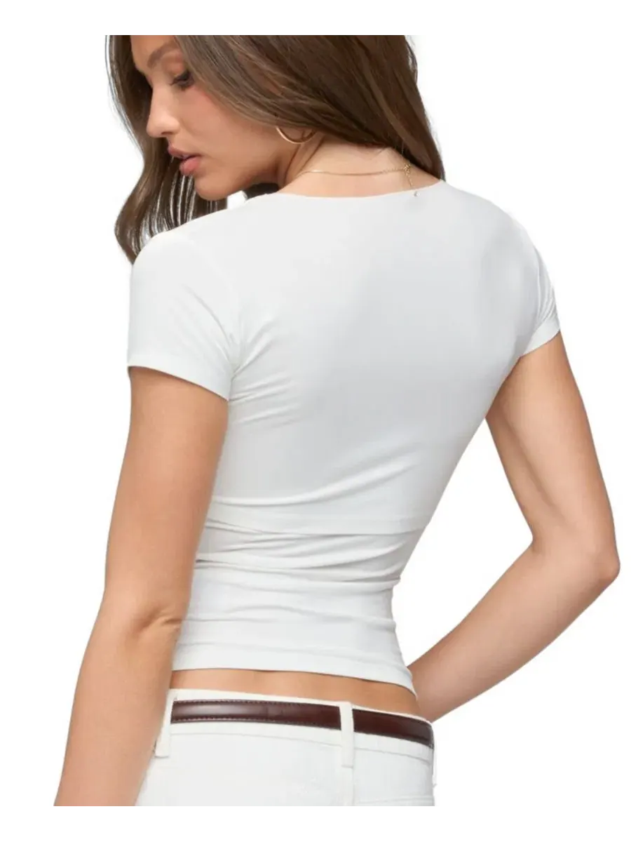 Топ с завязкой спереди Malka Two Piece Tie Front Top Edikted — изображение 2 из 5, белый
