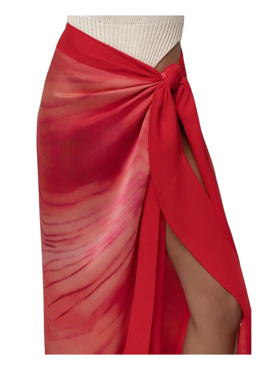 Юбка макси с запахом Bahía Wrap JLUXLABEL — изображение 5 из 11, красный